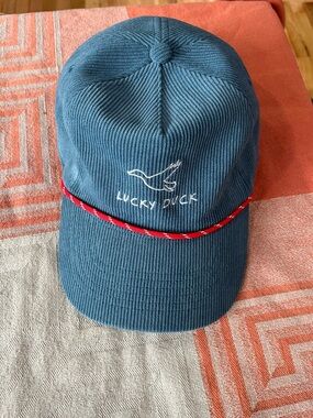 Lucky Duck Blue Corduroy Cap